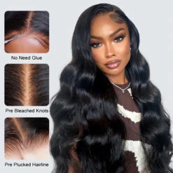 Glueless Wig 8x5 Closure HD Lace Long Body Wave Wig Pre Cut & Plucked & Bleached Ready To Go -Ethereal Hair Shop 700 ready go wig 95 1