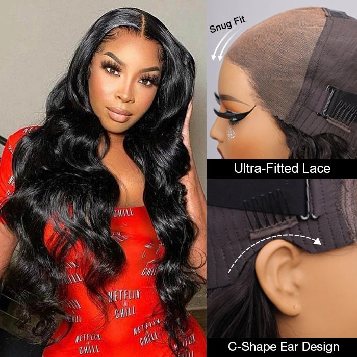 Put On Go® Glueless Body Wave Pre Cut 8x5 HD Lace Closure Wig Large & Small Cap Size 8 Put On Go® Glueless Body Wave Pre Cut 8x5 HD Lace Closure Wig Large & Small Cap Size - Image 6