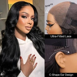 Glueless Wig 8x5 Closure HD Lace Long Body Wave Wig Pre Cut & Plucked & Bleached Ready To Go -Ethereal Hair Shop 700 ready go wig 99