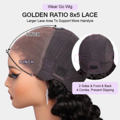 Small Wand Curl Glueless Wig Versatile 8x5 Closure HD Lace Pre Plucked & Bleached Ready To Go -Ethereal Hair Shop 700 ready to go lace cap 12