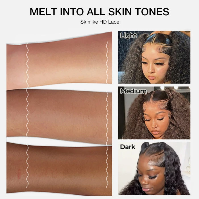 Glueless 13x4 Water Wave HD Lace Frontal Wig Put On And Go No Glue Lace Front Wigs With Invisible Knots 9 Glueless 13x4 Water Wave HD Lace Frontal Wig Put On And Go No Glue Lace Front Wigs With Invisible Knots - Image 7