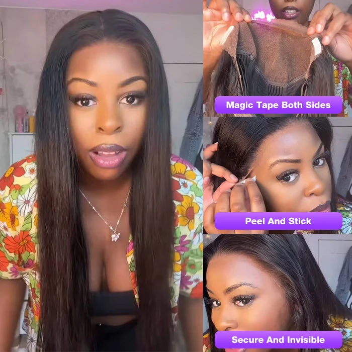 Glueless Straight Wig 8x5 Closure HD Lace 100% Human Hair Wigs With Invisible Bleached Small Knots 13 Glueless Straight Wig 8x5 Closure HD Lace 100% Human Hair Wigs With Invisible Bleached Small Knots - Image 11