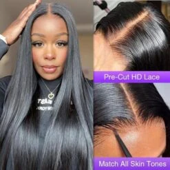 C-Shape Ear Design Glueless 8x5 Straight HD Lace Wig Pre-Cut Closure Wig Wear Go Invisible Knots 15 C-Shape Ear Design Glueless 8x5 Straight HD Lace Wig Pre-Cut Closure Wig Wear Go Invisible Knots -Ethereal Hair Shop 700 straight big parting lace wig