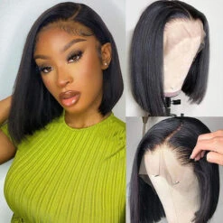 Short Bob Wigs For Girl 13*4 HD Lace Front Human Hair Wigs Pre Plucked -Ethereal Hair Shop 700 straight bob lace wig 7 9be39fd3 453b 4182 aa60 32025b6af3ca