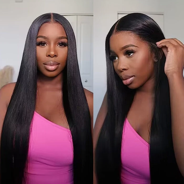 C-Shape Ear Design Glueless 8x5 Straight HD Lace Wig Pre-Cut Closure Wig Wear Go Invisible Knots 4 C-Shape Ear Design Glueless 8x5 Straight HD Lace Wig Pre-Cut Closure Wig Wear Go Invisible Knots - Image 2