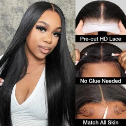 Silky Straight Wig Glueless 4x4 HD Lace Closure Wigs Human Hair -Ethereal Hair Shop 700 straight wig 13