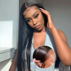 Silky Straight Wig Glueless 4x4 HD Lace Closure Wigs Human Hair