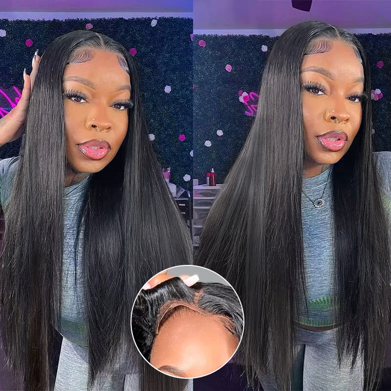 C-Shape Ear Design Glueless 8x5 Straight HD Lace Wig Pre-Cut Closure Wig Wear Go Invisible Knots 5 C-Shape Ear Design Glueless 8x5 Straight HD Lace Wig Pre-Cut Closure Wig Wear Go Invisible Knots - Image 3