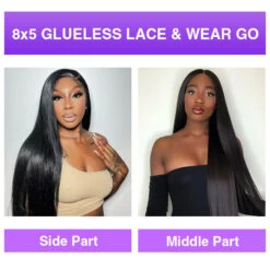 C-Shape Ear Design Glueless 8x5 Straight HD Lace Wig Pre-Cut Closure Wig Wear Go Invisible Knots 18 C-Shape Ear Design Glueless 8x5 Straight HD Lace Wig Pre-Cut Closure Wig Wear Go Invisible Knots -Ethereal Hair Shop 700 straight wig 6