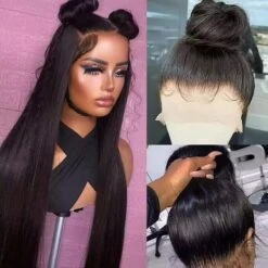 Straight Invisi-String Snug Fit 360 HD Lace Frontal Glueless Pre Bleached Human Hair Wig -Ethereal Hair Shop 700 upgrade 360 lace wig 28