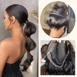 Straight Invisi-String Snug Fit 360 HD Lace Frontal Glueless Pre Bleached Human Hair Wig -Ethereal Hair Shop 700 upgrade 360 lace wig 38