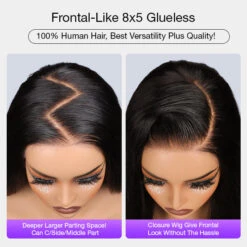 Glueless Straight Wig 8x5 Closure HD Lace 100% Human Hair Wigs With Invisible Bleached Small Knots 24 Glueless Straight Wig 8x5 Closure HD Lace 100% Human Hair Wigs With Invisible Bleached Small Knots -Ethereal Hair Shop 700 upgrade pre all lace wig 18 6cb2399c 1a53 42bf 9ffc db718c5b95fb