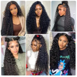 Water Wave 5x5 HD Lace Human Hair Wigs Pre Plucked & Pre Bleached Glueless Wig -Ethereal Hair Shop 700 water wave lace wig 21