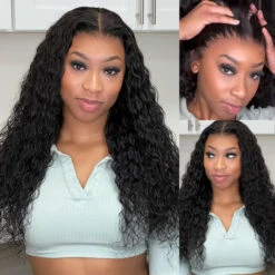 SKINLIKE HD Lace Frontal Wig Water Wave 13x6 Pre-Cut Lace Full Frontal Glueless Wig With Bleached Small Knots -Ethereal Hair Shop 700 water wave pre all lace wig 14