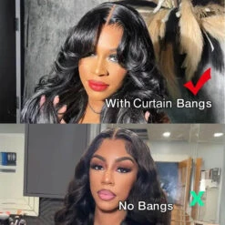 13x6 Full Lace Frontal Pre-Styled Loose Body Wave Wigs With Curtain Bangs Human Hair Pre Bleached Brailian Wigs For Women -Ethereal Hair Shop 700 with curtain bangs body wave wigs 3 2c65102b ada1 478f 86e8 1b8bdd8e52ee