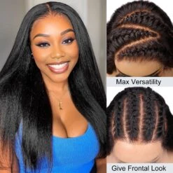 Glueless Yaki Straight Wig 8x5 Pre-Cut Lace Closure Human Hair Wigs With Pre Plucked Hairline 18 Glueless Yaki Straight Wig 8x5 Pre-Cut Lace Closure Human Hair Wigs With Pre Plucked Hairline -Ethereal Hair Shop 700 yaki straight 19