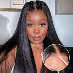 Glueless Yaki Straight Wig 8x5 Pre-Cut Lace Closure Human Hair Wigs With Pre Plucked Hairline 13 Glueless Yaki Straight Wig 8x5 Pre-Cut Lace Closure Human Hair Wigs With Pre Plucked Hairline -Ethereal Hair Shop 700 yaki straight 20