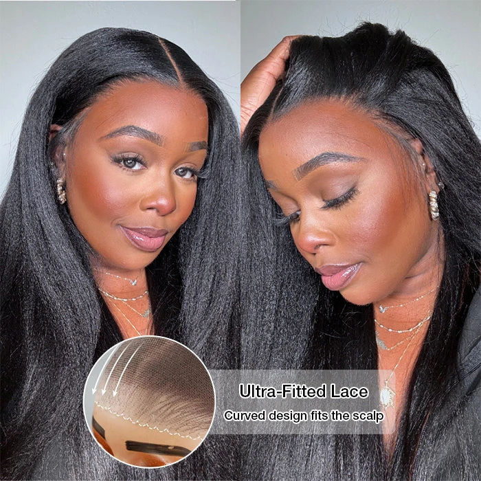 13x6 Lace Frontal Yaki Straight Pre Cut & Pre-Plucked Real Ear To Ear Pre-All Glueless Wig 6 13x6 Lace Frontal Yaki Straight Pre Cut & Pre-Plucked Real Ear To Ear Pre-All Glueless Wig - Image 4