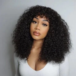 Human Hair Wig With Bangs Glueless Wigs 2X4 HD Lace Wigs With Bangs -Ethereal Hair Shop 700 0000 3
