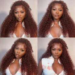 #33 Reddish Brown 5x5 HD Transparent Lace Pre Plucked Natural Hairline Human Hair Wigs -Ethereal Hair Shop 700 0013 14