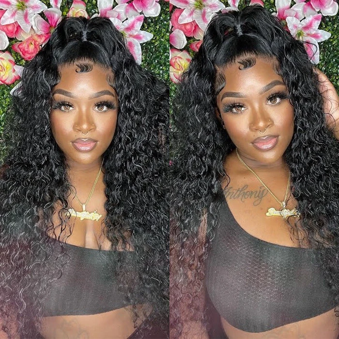 Glueless 13x4 Water Wave HD Lace Frontal Wig Put On And Go No Glue Lace Front Wigs With Invisible Knots 5 Glueless 13x4 Water Wave HD Lace Frontal Wig Put On And Go No Glue Lace Front Wigs With Invisible Knots - Image 3