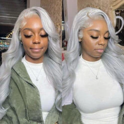 Colored Human Hair Lace Front Wigs Body Wave Gray Hair Wigs 13x6 13x4 5x5 HD Lace Wigs -Ethereal Hair Shop 716 1