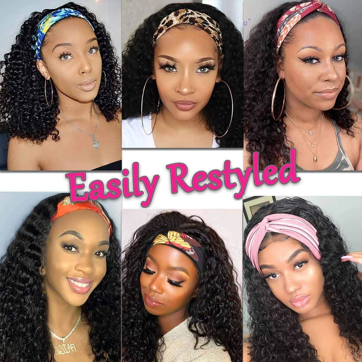 150% Density Full Texture Headband Human Hair Wigs Full Machine Made Full Looking Lace Wig 6 150% Density Full Texture Headband Human Hair Wigs Full Machine Made Full Looking Lace Wig - Image 4