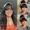 Deep Wave Human Hair Wig With Bangs Glueless Wigs 2X4 HD Lace Wigs With Bangs 1 Deep Wave Human Hair Wig With Bangs Glueless Wigs 2X4 HD Lace Wigs With Bangs -Ethereal Hair Shop 750
