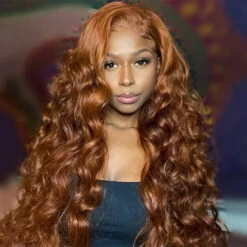 #30 Auburn Brown Hair Colored Human Hair Wigs Loose Wave 13x6 HD Lace Frontal Wigs