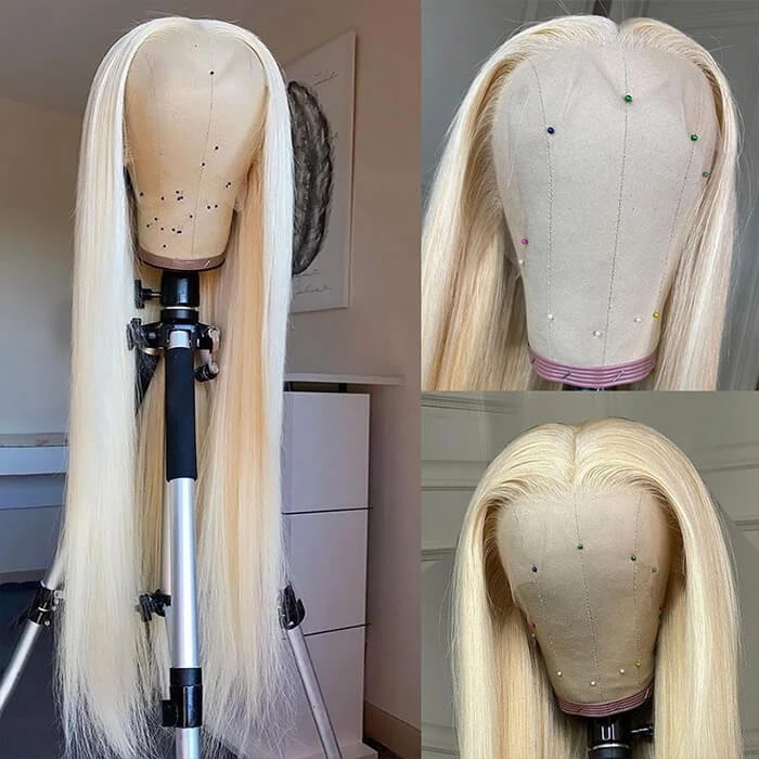 613 Blonde 13x6 Full Lace Frontal Straight Wigs Pre Plucked HD Lace Human Hair Wigs For Women 9 613 Blonde 13x6 Full Lace Frontal Straight Wigs Pre Plucked HD Lace Human Hair Wigs For Women - Image 7