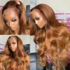 #30 Light Auburn Brown Wigs Straight & Body Wave Colored Human Hair Wigs 13*4 HD Lace Wigs