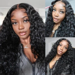 Glueless Wig Human Hair Water Wave Wigs Pre Cut 8x5 HD Lace Closure Wigs For Beginners Pre Plucked Pre Bleached
