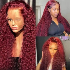 99J Straight/Body Wave 13x4 Burgundy HD Lace Front Pre Plucked Colored Human Hair Wigs For Women 19 99J Straight/Body Wave 13x4 Burgundy HD Lace Front Pre Plucked Colored Human Hair Wigs For Women -Ethereal Hair Shop 841