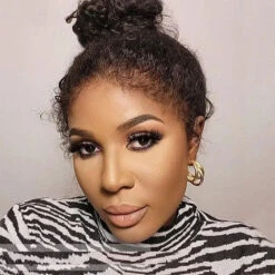 4C Curly Edges Hairline Glueless Curly Lace Front Human Hair Wig With Super Natural Hairline 220% Density -Ethereal Hair Shop 861