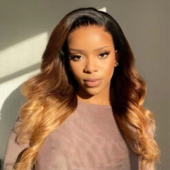 Gorgeous Ombre Color T1B/4/27 Body Wave Undetectable HD Lace Frontal Wigs Pre Plucked -Ethereal Hair Shop 963 4