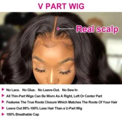 Body Wave V/U Part Human Hair Wigs No Leave Out Beginnger Friendly Easy Install -Ethereal Hair Shop Body Wave V Part Wig 5