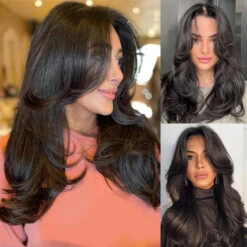Curtain Bangs 13x4 Frontal HD Lace Wig Butterfly Haircut Straight Human Hair Wigs With Pre-Bleached Knots 18 Curtain Bangs 13x4 Frontal HD Lace Wig Butterfly Haircut Straight Human Hair Wigs With Pre-Bleached Knots -Ethereal Hair Shop Curtain Bangs Wigs straight
