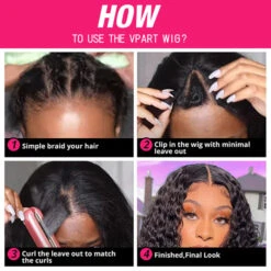 No Leave Out V/U Part Wig Deep Wave Human Hair Wigs Beginnger Friendly Easy Install -Ethereal Hair Shop Deep Wave V Part Wig 6