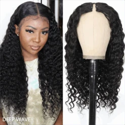 Beginnger Friendly Glueless V Part Human Hair Wigs No Leave Out Easy Install 13 Beginnger Friendly Glueless V Part Human Hair Wigs No Leave Out Easy Install -Ethereal Hair Shop Deep Wave V Part Wig 8 1