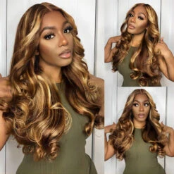 C-Shape Ear Design Body Wave 4/27 Highlight Color Glueless 8x5 HD Lace Wigs With Pre-Plucked Hairline -Ethereal Hair Shop Highlight Ombre Lace Front Wig Human Hair Pre Plucked 13x4 HD Transparent 4 27 Honey Blonde lace frontal Wigs with Baby Hair alididihair 1
