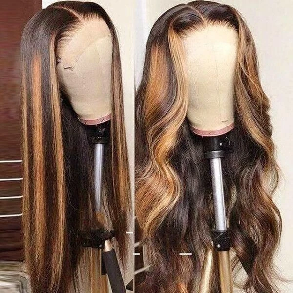 4/27 Honey Blonde Wig 13*4 Lace Front Wigs Human Hair Body Wave Ombre Wig 5 4/27 Honey Blonde Wig 13*4 Lace Front Wigs Human Hair Body Wave Ombre Wig - Image 3