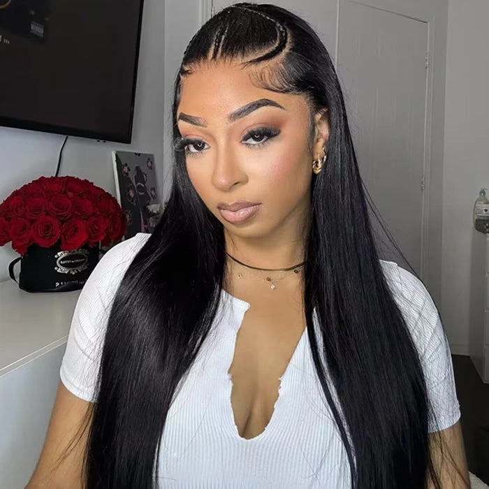 Pre Braided Hairstyles For Straight Hair Glueless 13x6 Full Lace Front Wigs With Pre Bleached Knots 3 Pre Braided Hairstyles For Straight Hair Glueless 13x6 Full Lace Front Wigs With Pre Bleached Knots