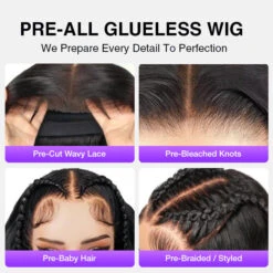 Pre Braided Wig Water Wave Full 13x6 HD Lace Frontal Human Hair Wigs For Women 17 Pre Braided Wig Water Wave Full 13x6 HD Lace Frontal Human Hair Wigs For Women -Ethereal Hair Shop Pre Braided Wigs 17