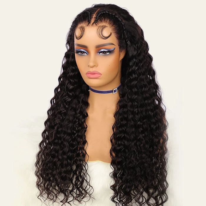 Pre Braided Wig Water Wave Full 13x6 HD Lace Frontal Human Hair Wigs For Women 7 Pre Braided Wig Water Wave Full 13x6 HD Lace Frontal Human Hair Wigs For Women - Image 5