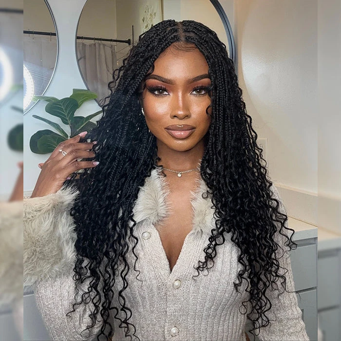 Pre Braided Wig Water Wave Full 13x6 HD Lace Frontal Human Hair Wigs For Women 10 Pre Braided Wig Water Wave Full 13x6 HD Lace Frontal Human Hair Wigs For Women - Image 8