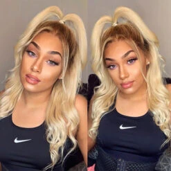 613 Blonde Wig With Brown Roots Ombre 4/613 Color 13x4 HD Lace Front Human Hair Wigs 180% Density 19 613 Blonde Wig With Brown Roots Ombre 4/613 Color 13x4 HD Lace Front Human Hair Wigs 180% Density -Ethereal Hair Shop T4 613bodywavelacewigs 4
