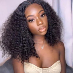 220% Density Shoulder Length Short Curly Hair Bob Wigs Pre-Cut 8×5 Glueless HD Lace Wigs 13 220% Density Shoulder Length Short Curly Hair Bob Wigs Pre-Cut 8×5 Glueless HD Lace Wigs -Ethereal Hair Shop Tinashe hair glueless deep curly short wig 2 1
