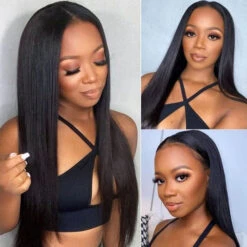 Silk Straight V/U Part Wigs No Leave Out Natural Scalp Protective Wigs Beginner Friendly -Ethereal Hair Shop V part straight 4