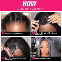 Silk Straight V/U Part Wigs No Leave Out Natural Scalp Protective Wigs Beginner Friendly -Ethereal Hair Shop V part straight 5