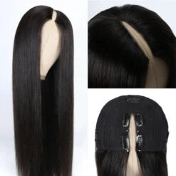 Silk Straight V/U Part Wigs No Leave Out Natural Scalp Protective Wigs Beginner Friendly -Ethereal Hair Shop V part straight 8